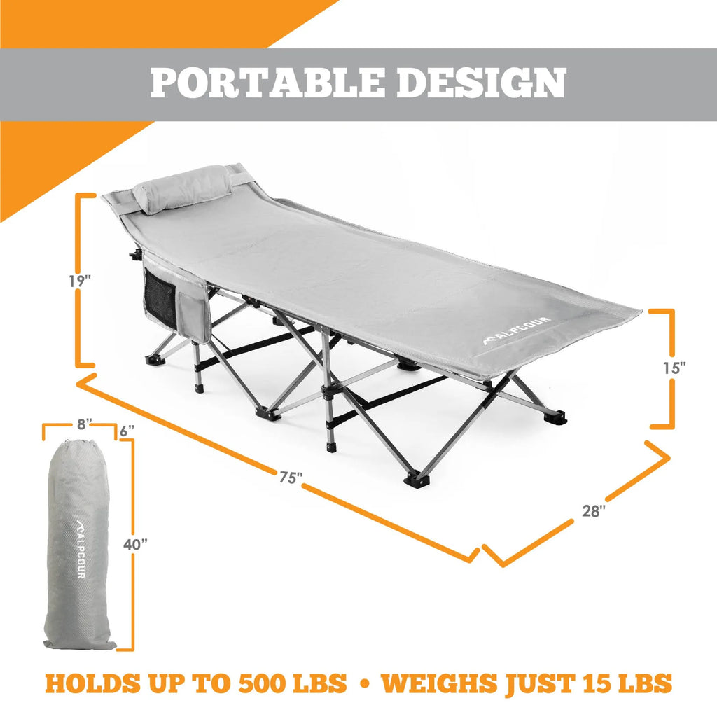 Outdoor Folding Camping Cot - Extra-Large
