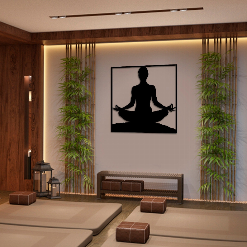 Meditation Zen Metal Wall Art Home Or Studio Yoga Art