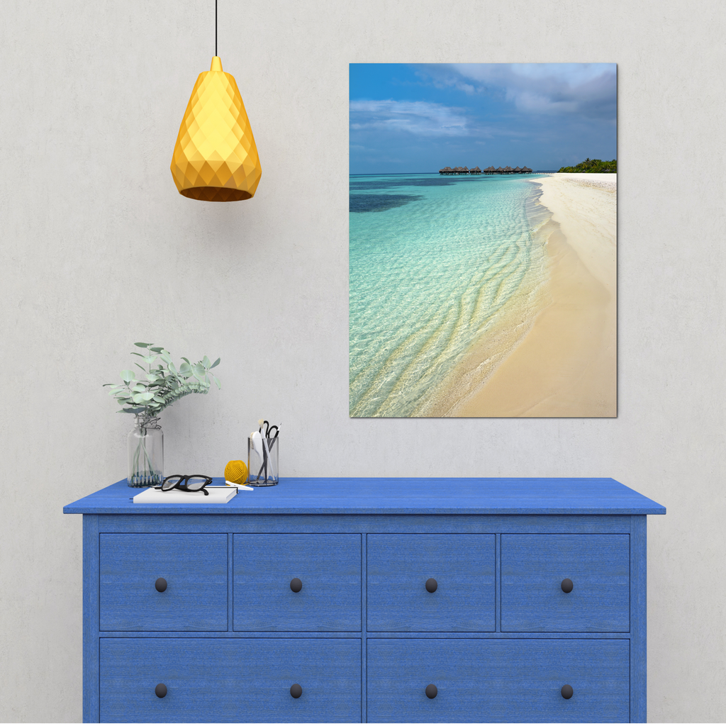 Tropical Beach Water Sand Custom Designed Canvas Wall Art 3 Sizes Home Decor